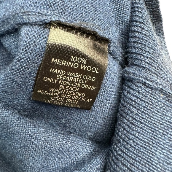 Thirty Five Kent Sweater Mens XL Blue 100% Merino Wool Long Sleeve Pullover Golf - Picture 2 of 6